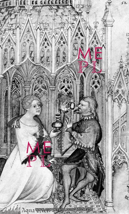 : Man drinking barley milk, 1400 : Man drinking barley milk, 1400