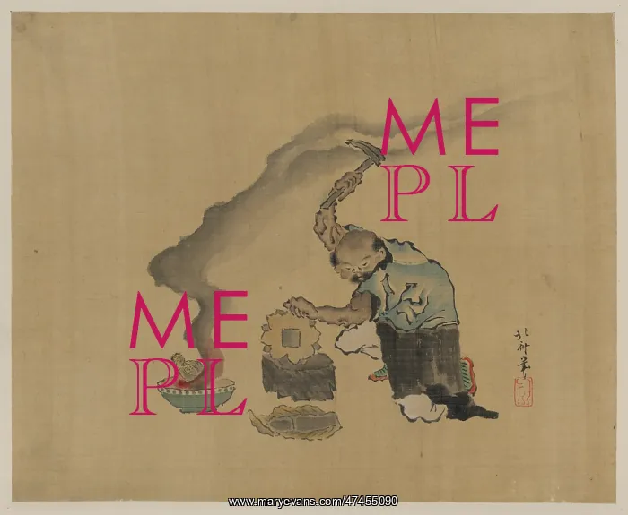 : A man engaged in metalwork, appears to be melting statues to : A man engaged in metalwork, appears to be melting statues to