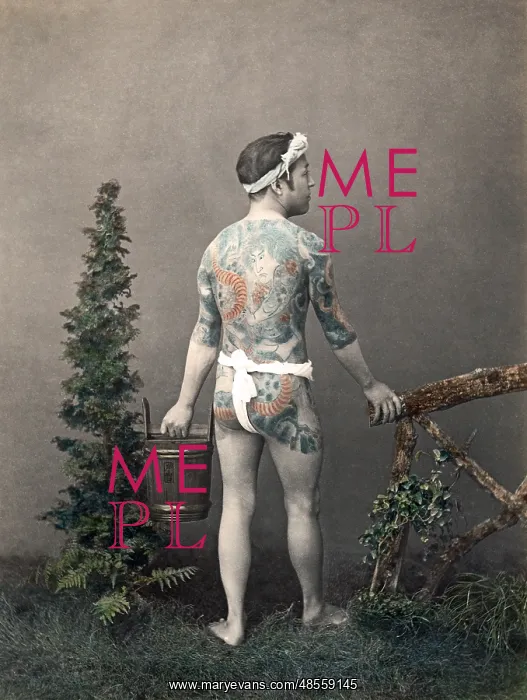  : Man with extensive tattoos, Japan, circa 1890