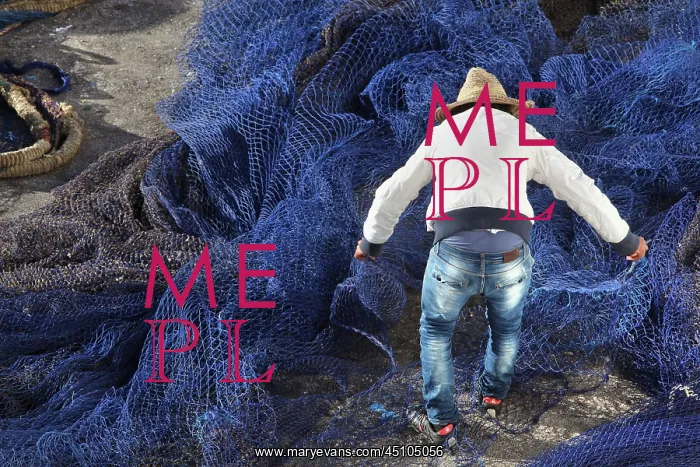 : Man with fishing nets, M'diq, Morocco : Man with fishing nets, M'diq, Morocco