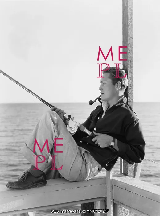  : Man fishing and smoking pipe