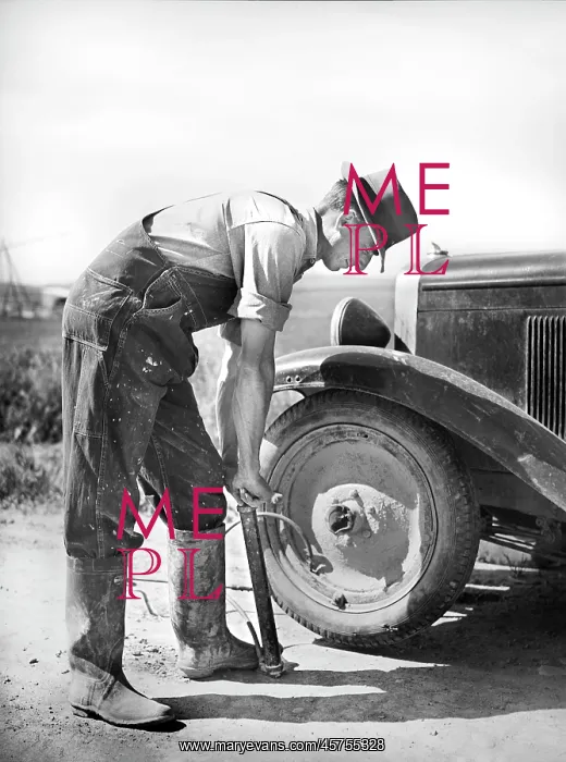 : man - flat tire - repair - car : man - flat tire - repair - car