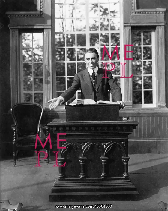  : Man giving a speech at a pulpit