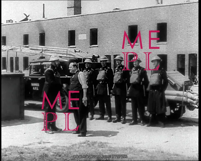 : A Man Greeting Air Raid Wardens : A Man Greeting Air Raid Wardens