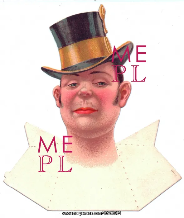  : Man in a top hat on a place card