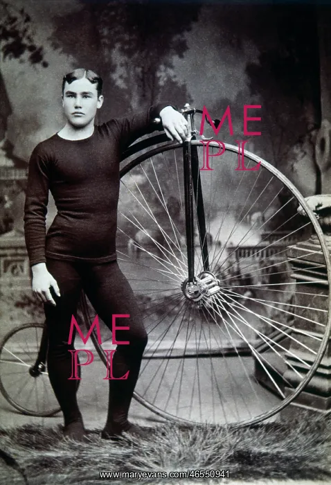 : Man with High-Wheel Bicycle : Man with High-Wheel Bicycle