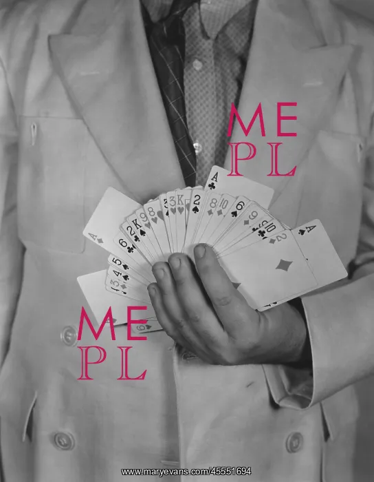 : Man holding deck of cards : Man holding deck of cards