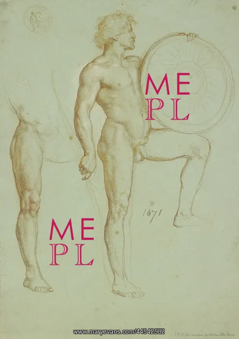 : Man holding a Spear and and a Shield, and a Study of a Leg : Man holding a Spear and and a Shield, and a Study of a Leg