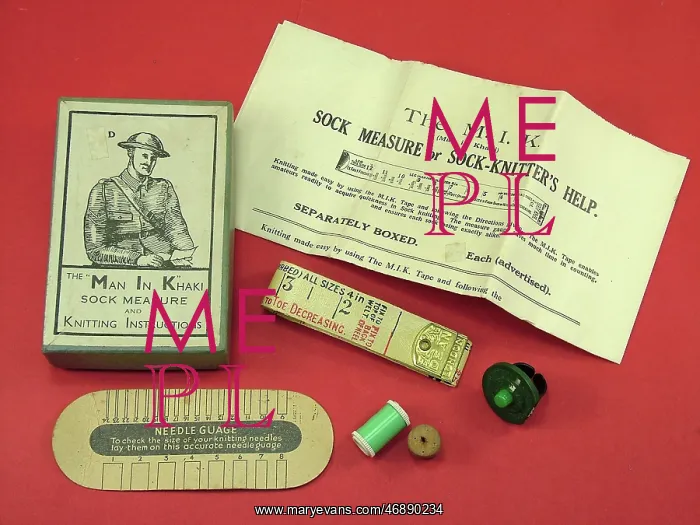 : Man in Khaki WW1 sock knitting kit box and instructions : Man in Khaki WW1 sock knitting kit box and instructions