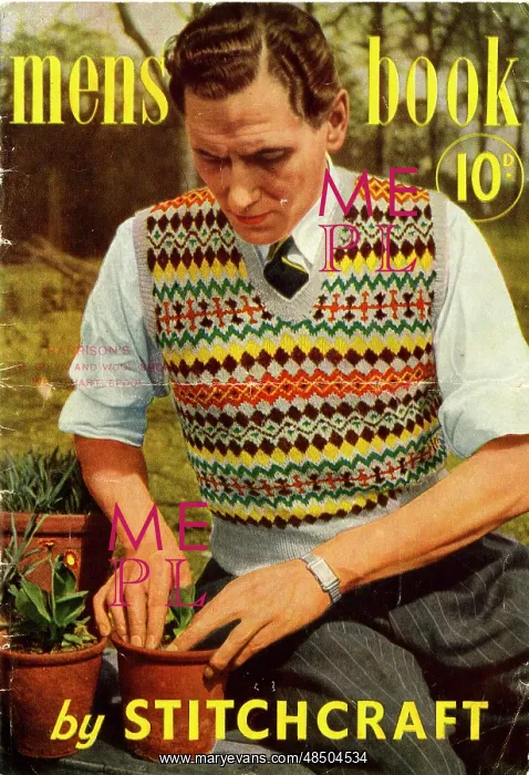 : Man in knitted waistcoat by Stitchcraft : Man in knitted waistcoat by Stitchcraft