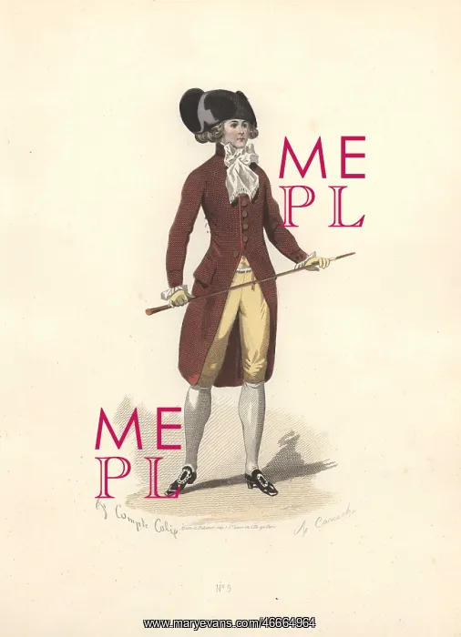: Man in large black bicorn hat, white cravat : Man in large black bicorn hat, white cravat