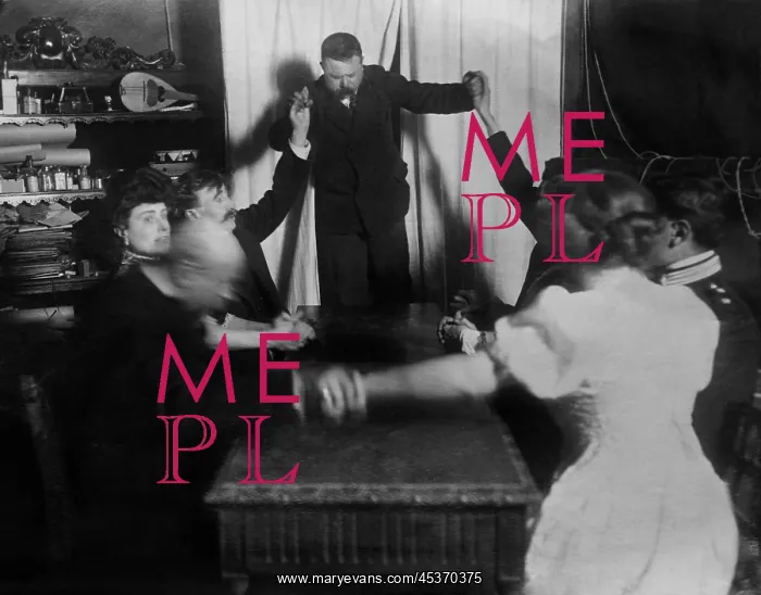 : Man levitates during a seance at Baron von : Man levitates during a seance at Baron von