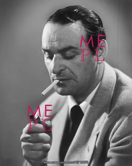  : Man lighting a cigarette