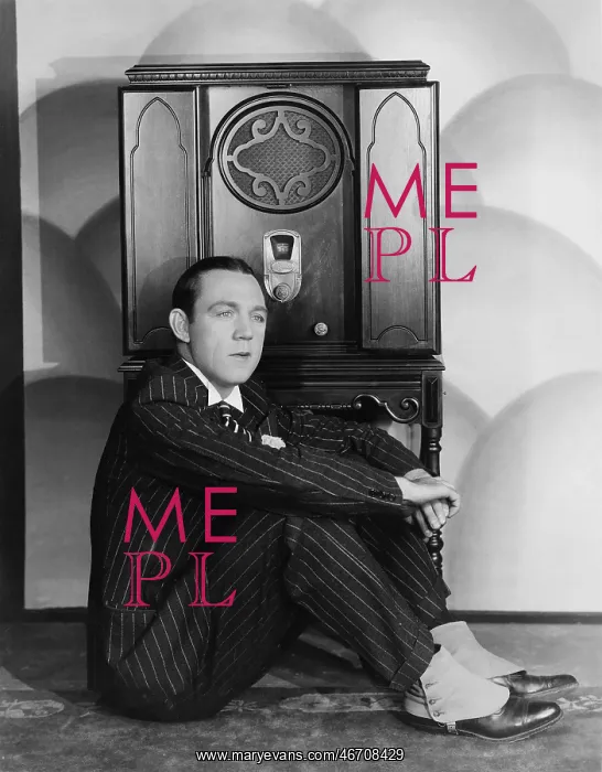 : Man listening to the radio : Man listening to the radio