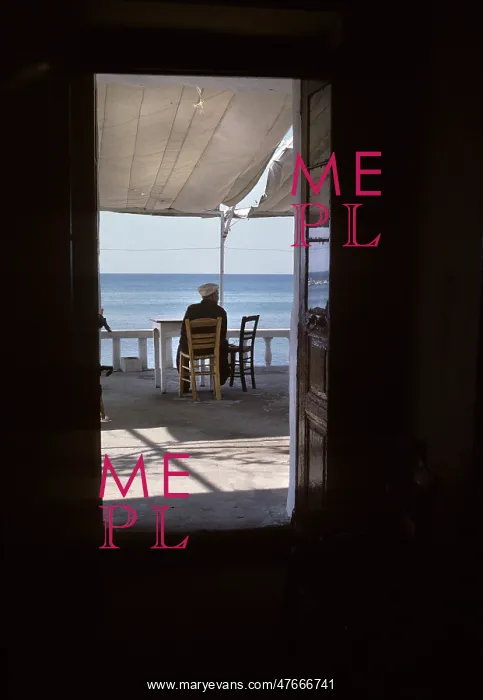 : Man in Mediterranean cafe, Thassos : Man in Mediterranean cafe, Thassos