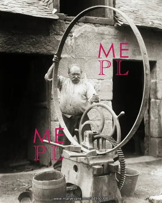 : Man Millwright or Blacksmith Bending Large Round : Man Millwright or Blacksmith Bending Large Round