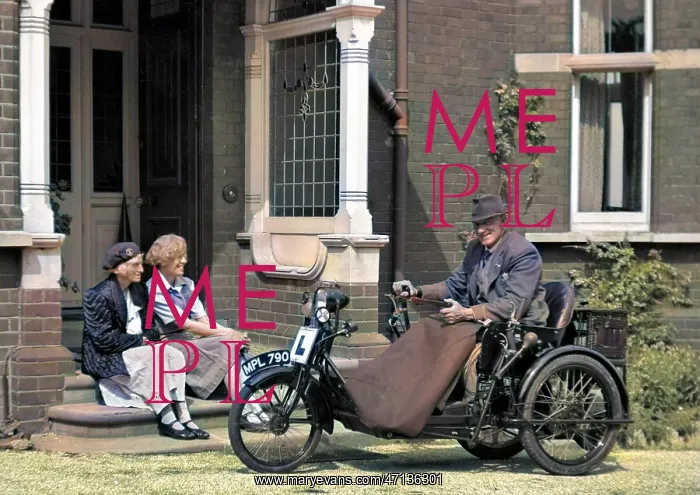 : Man in motorised bath chair : Man in motorised bath chair
