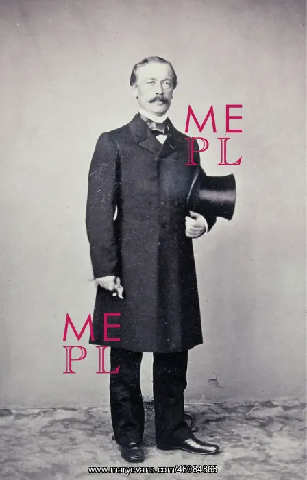 : Man with Mustache in a dark overcoat. The top : Man with Mustache in a dark overcoat. The top