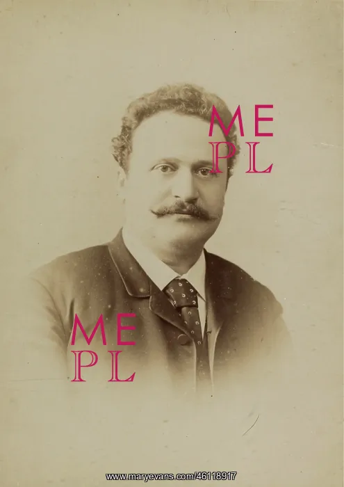 : Man with mustache and tie 1890. Photograph : Man with mustache and tie 1890. Photograph