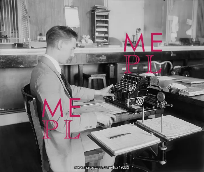 : Man operating a Post Office money order ? : Man operating a Post Office money order ?