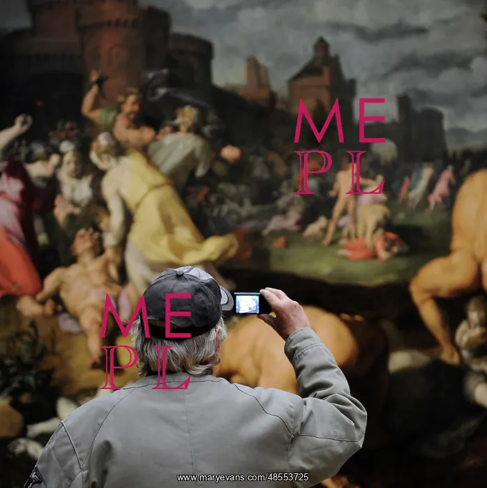 : Man photographing a painting