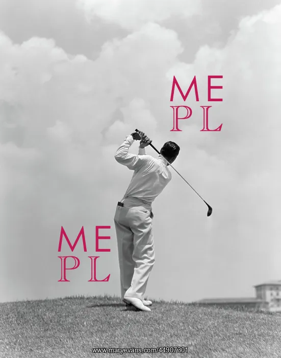 : Man playing golf teeing-off golf ball from tee : Man playing golf teeing-off golf ball from tee