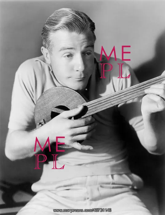  : Man playing a lute, a small instrument