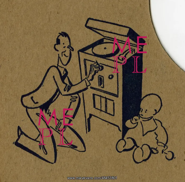  : Man plays gramophone record for baby