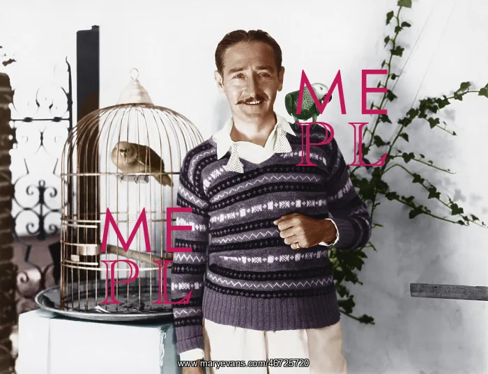 : Man posing with pet birds