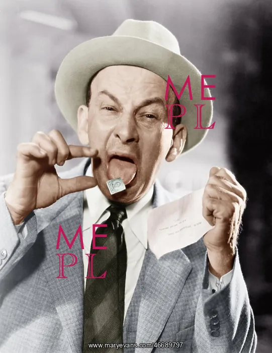 : Man with a postage stamp stuck on his tongue : Man with a postage stamp stuck on his tongue