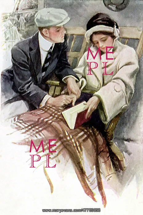 : Man about to propose to woman on ocean liner : Man about to propose to woman on ocean liner
