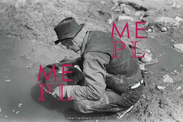 : Man - prospecting - gold - mining : Man - prospecting - gold - mining
