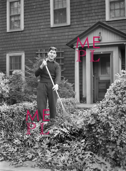 : Man - raking - leaves - autumn : Man - raking - leaves - autumn