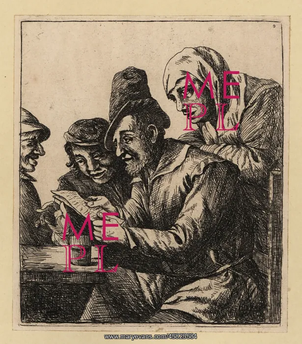 : Man reading a letter to an audience at a table : Man reading a letter to an audience at a table
