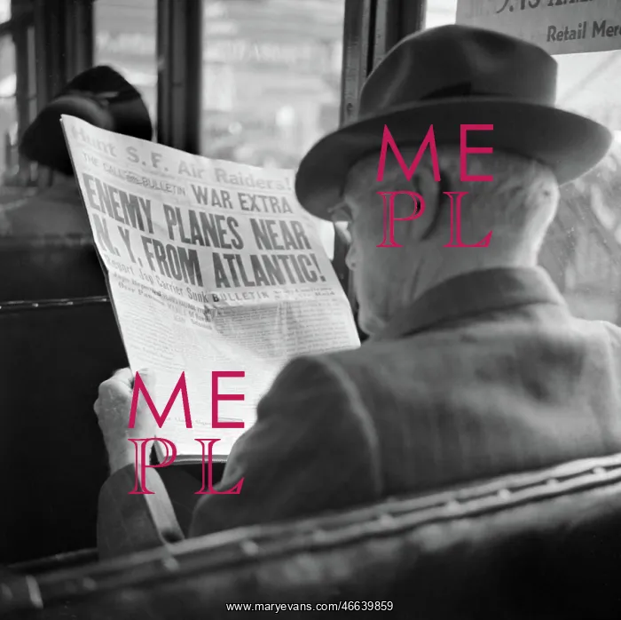 : Man - Reading - Newspaper - WWII : Man - Reading - Newspaper - WWII