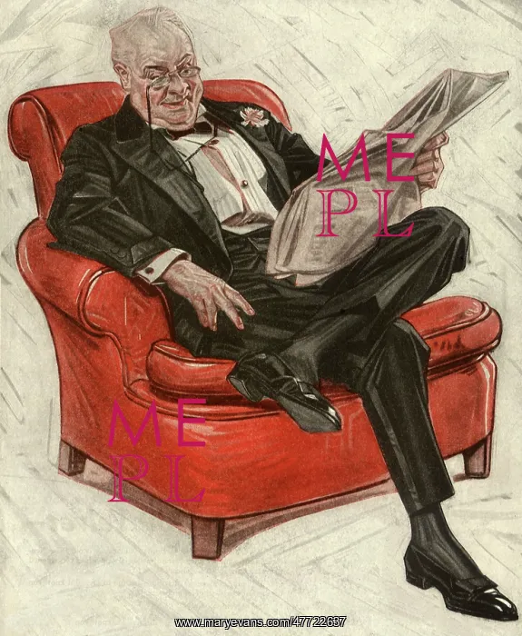 : Man Reads Paper in Tuxedo : Man Reads Paper in Tuxedo