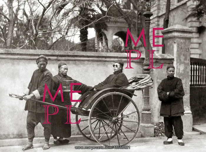  : Man in a rickshaw, China, circa 1880s