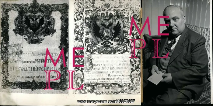 : Man with Russian coronation certificates, Germany : Man with Russian coronation certificates, Germany