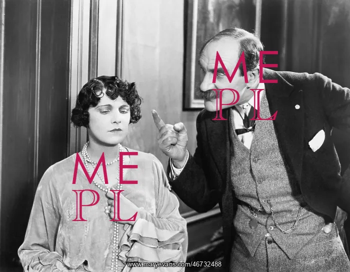 : Man scolding a woman : Man scolding a woman