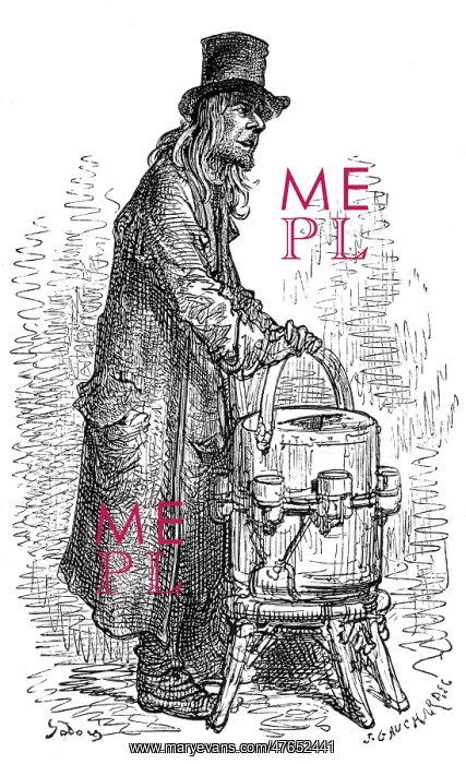 : Man selling lemonade in London, 1870 : Man selling lemonade in London, 1870