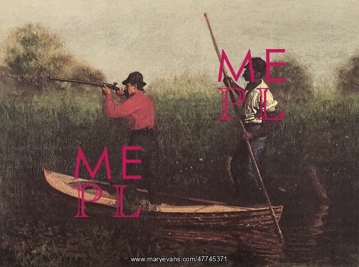  : Man Shooting Waterfowl Standing in Canoe