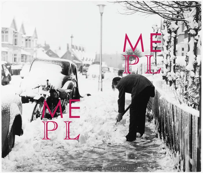 : MAN SHOVELS SNOW : MAN SHOVELS SNOW