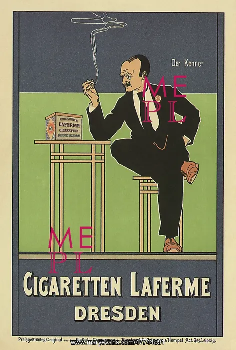  : Man Sitting Smoking Poster