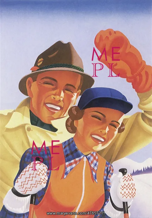  : Man and Skiing Woman