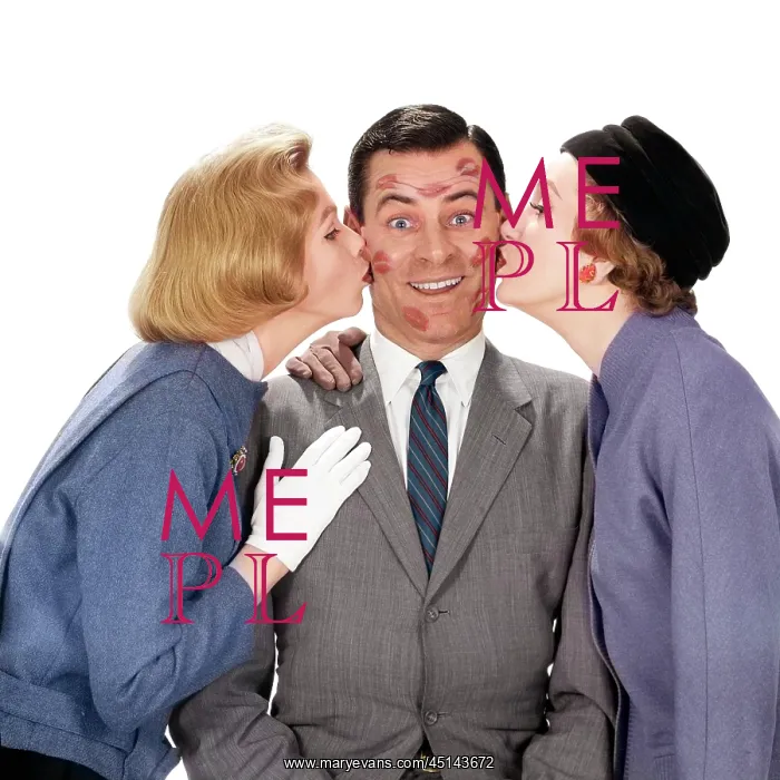 : Man Smiling Face Covered with Lipstick Kiss Marks : Man Smiling Face Covered with Lipstick Kiss Marks