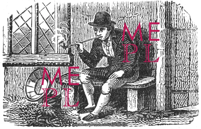 : Man smoking a clay pipe, c.1810 : Man smoking a clay pipe, c.1810