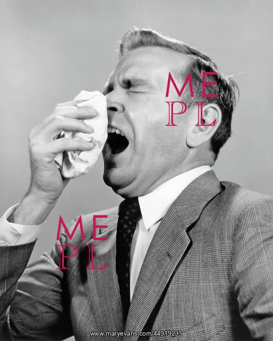 : Man Sneezing Into Handkerchief : Man Sneezing Into Handkerchief