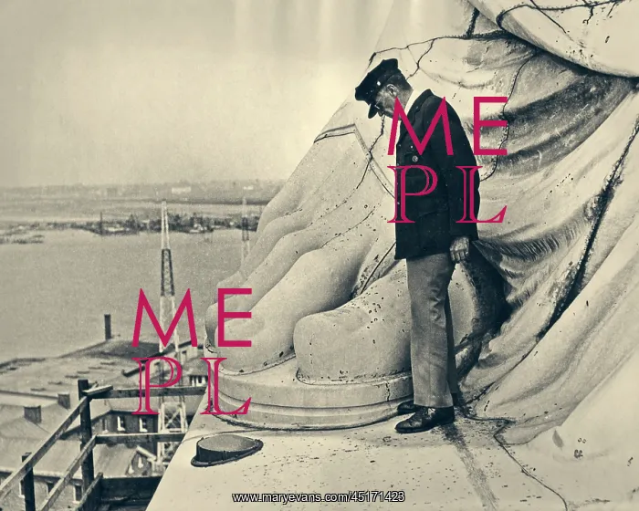 : Man Standing by Big Toe of Copper Foot of the : Man Standing by Big Toe of Copper Foot of the