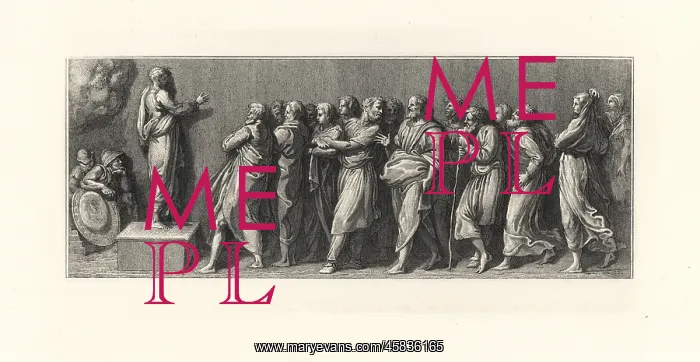 : A man in a toga speaking in front of a crowd : A man in a toga speaking in front of a crowd