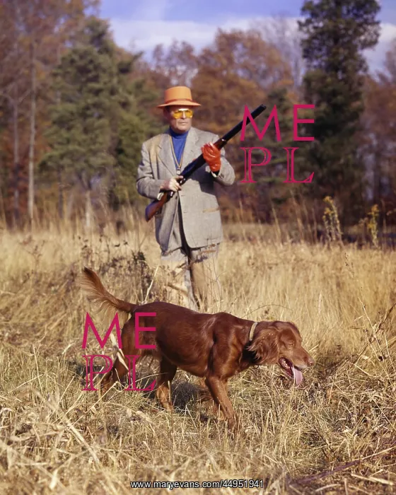  : Man Upland Game Bird Hunter with Traditional Double